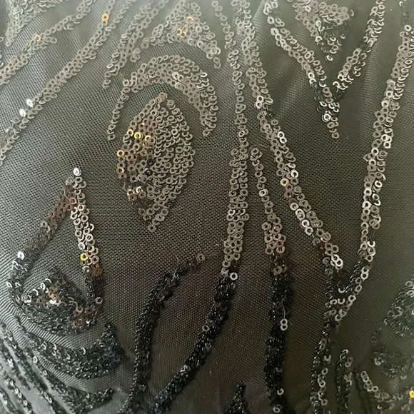 NWT Connected Apparel Black Sequin Dress - Picture 2 of 7